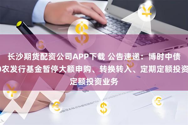 长沙期货配资公司APP下载 公告速递：博时中债5-10农发行基金暂停大额申购、转换转入、定期定额投资业务