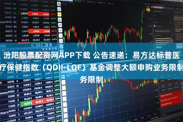 汾阳股票配资网APP下载 公告速递：易方达标普医疗保健指数（QDII-LOF）基金调整大额申购业务限制